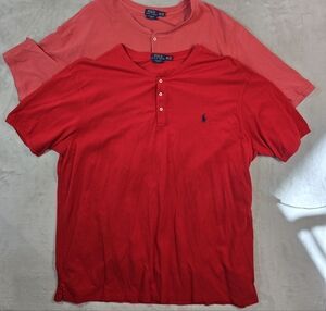 Lot Of 2 Polo Ralph Lauren Featherweight Mesh Shirt Big&Tall Red 4XLT